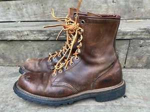 Stivali da lavoro vintage anni 60 70 RED WING 604 setter irlandese misura 9,5 lavoro log - Foto 1 di 11