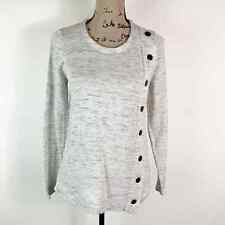 Nic + Zoe NWOT Women's Gray Long Sleeved Button Detail Sweater Size S
