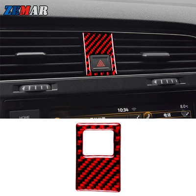 Cubierta de luz de advertencia de fibra de carbono roja para Volkswagen Golf 7 GTI MK7 2013-2017 Foto 1 de 4