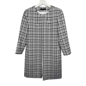 Alex Marie Jacket Womens Plaid Checkered Preppy Old Money Coat Black Gray Size 4 - Picture 1 of 13