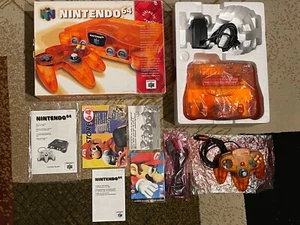 Fire Orange Nintendo 64 Console -Tight Stick- Complete Box CIB NUS-001 NTSC N64 - Picture 1 of 16