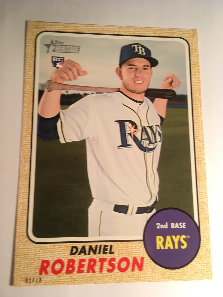 2017 Topps Heritage High Number 5x7 Daniel Robertson Rays RC 588 #'d 01/10 Gold - Image 1 of 1