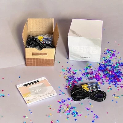 CLOUDNOLA NIB  3-in-1 LED Digital Alarm Block Clock- White / Time, Temp & Date - Image 1 of 4