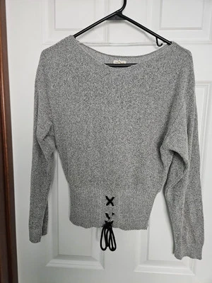 Silence + шум женщин размер Med серый верхний галстук талии длинным рукавом подержанные  - Изображение 1 из 4