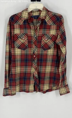 Спортивная мужская многоцветная хлопковая рубашка Ralph Lauren в клетку на пуговицах размер 10 - Изображение 1 из 4