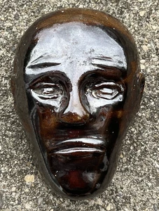 Antique Pottery Bust Mask American Folk Art Outsider Brut Brutalist 1940 End Day - Picture 1 of 21