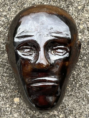 Antique Pottery Bust Mask American Folk Art Outsider Brut Brutalist 1940 End Day - Image 1 of 4