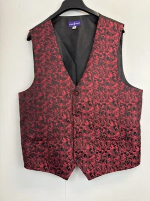 Chaleco Lord West Para Hombre Talla XL Borgoña Negro Camuflaje Chaleco Brocado Foto 1 de 4