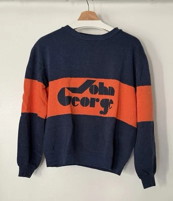 Molinos de nuez moscada de colección EE. UU. cuello redondo azul naranja años 80 John George Beatles? Juvenil XL Foto 1 de 4