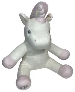 UGG Polar Tie Dye Rainbow Unicorn Plush Stuffed Animal White Pastel 11" - Picture 1 of 12