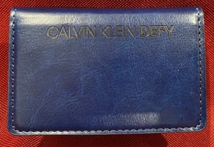 CALVIN KLEIN WALLET RFID BLUE DEFY RARE CK NEW MENS BOYS - Picture 1 of 6