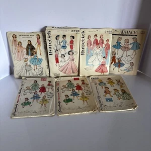 Vintage Lot Of 7 1950-60s Size 15” Doll Seeing Patterns. - Picture 1 of 8