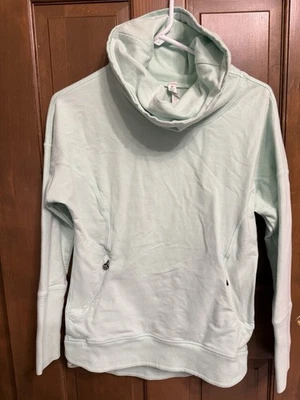 Pullover Lululemon talla 4 día de descanso verde azulado embudo cuello cremallera bolsillos acogedor - Imagen 1 de 4
