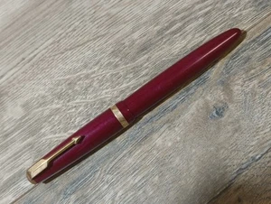 Vintage Parker Duofold Maxima Burgundy Fountain Pen - England - 14k Nib - Picture 1 of 17