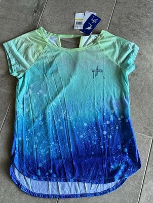 Женская летняя рубашка Guy Harvey верхняя впитывающая влагу парусник черепаха средний размер новая с ценниками - Изображение 1 из 4