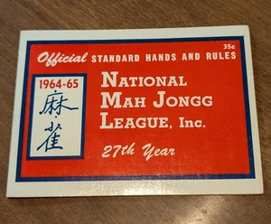 Vintage National MahJong League Game Card Standard Hands & Rules 1964-65 - Picture 1 of 1