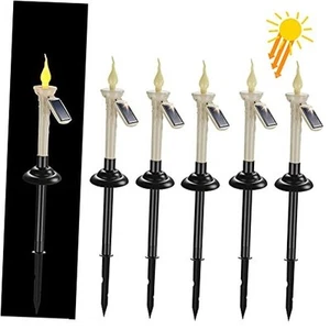 Solar Taper Candles Outdoor Waterproof, 6 Packs Rechargeable Flickering LED - Picture 1 of 7