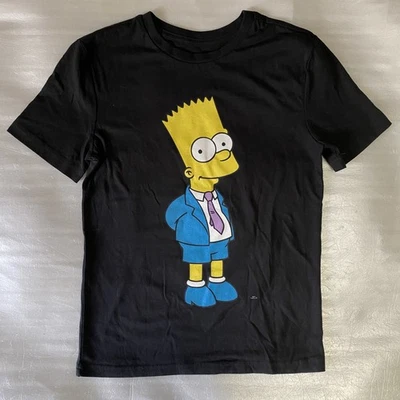 Camiseta Los Simpson Bart Niños Mediana Negra Manga Corta Gráfica Camiseta Informal Foto 1 de 4
