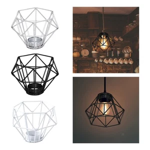 Lampshade Cage Light Cover Chandelier Diamond Shape Wall Decor Bulb Cage - Picture 1 of 8
