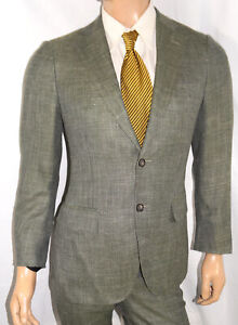 38R Suitsupply 2-Piece $595 Lazio Suit - Men 38 Slim Fit Green Linen Blend 32x30