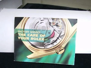 FACTORY SERVICE THE CARE OF YOUR ROLEX WATCH MANUAL BOOK - Picture 1 of 6