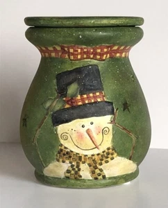 Muñeco de nieve verde vacaciones crisol calentador de cera 2 piezas velas Lang Navidad nuevo en caja - Imagen 1 de 13