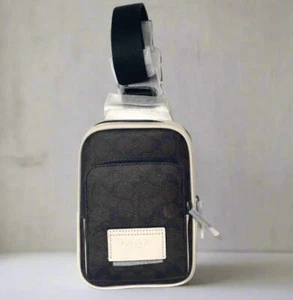 Coach Racer Sling Bag Backpack Canvas Leather Walnut Chalk CY912 ORGPKG - Picture 1 of 13