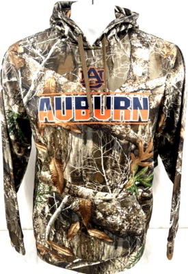 NEW Auburn University Tigers Realtree Colosseum Camo Hooded Sweatshirt Men's L - Image 1 of 4