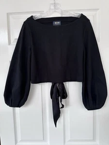 ANTHROPOLOGIE MAEVE Cravatta Schiena Corsetto Ponte Blusa Camicia Pullover Nero XXSmall - Foto 1 di 10