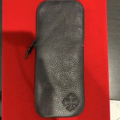 chrome hearts soft leather pouch hand bag half zipper case - Image 1 of 4