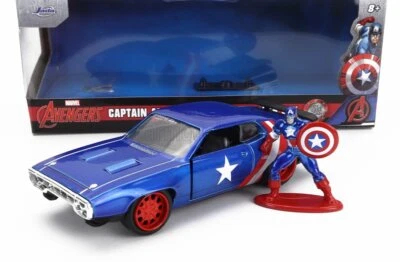 MODELLINO AUTO STATICO DIECAST PLYMOUTH GTX CAPTAIN AMERICA FIGURE 1972 1/32 - Immagine 1 di 4