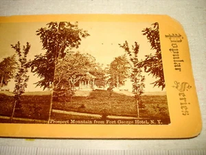 c1890 Popular Series Stereoview Card FORT GEORGE HOTEL NY NR - Imagen 1 de 2