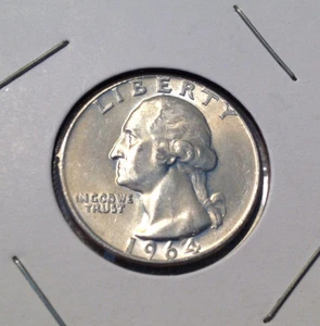 25C 1964 Washington Quarter sin circular 90 % plata - Imagen 1 de 2