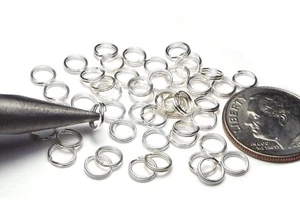50 ea STERLING SILVER 5mm SPLIT JUMP RINGS - Picture 1 of 1