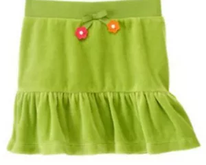 Gymboree Girls Green Velour Skirt with flower appliqués NWT 8 Fall for Autumn - Picture 1 of 2