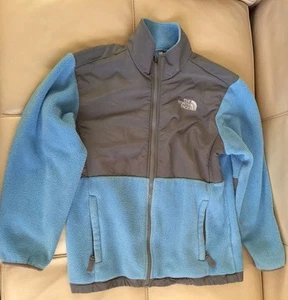 GIRLS NORTH FACE POLARTEC BLUE WITH GRAY ACCENT FLEECE JACKET, SIZE L/G - Picture 1 of 9