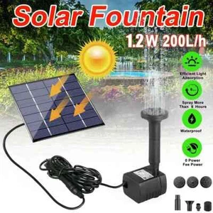 Solar Water Panel Power Fountain Pump Kit Pool Garden Pond Watering Submersible - Picture 1 of 10