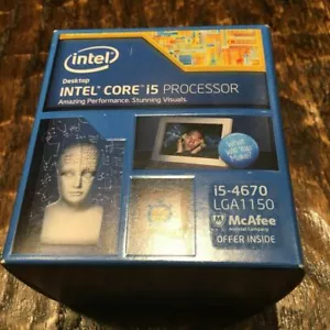 New Intel Core i5-4670 3.4Ghz Quad-Core LGA 1150 Haswell CPU Processor in box - Picture 1 of 2