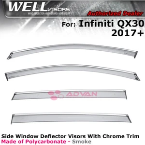 WELLvisors For Infiniti QX30 2017-2019 Side Window Deflector Sun Visors Chrome - Foto 1 di 10