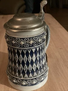 Steinkrug Bierkrug mit Zinndeckel, Made in West Germany - Bild 1 von 6