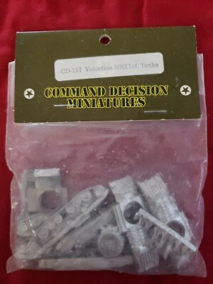 15mm Command Decision Miniatures  CD-117 Valentine MKI Inf. Tanks. NOS. - Image 1 of 3