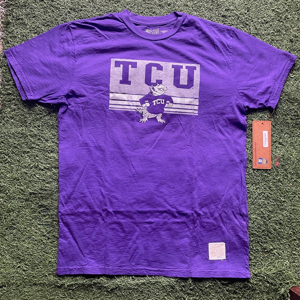 TCU Horned Frogs Purple Mens T-Shirt New NCAA by Retro Brand Texas Christian Uni - Image 1 of 1