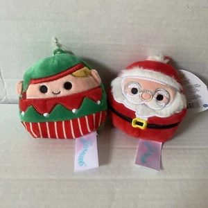 Squishmallows 3.5” NICK SANTA CLAUS & BARTIE ELF Christmas Holiday Squad Plush - Picture 1 of 8