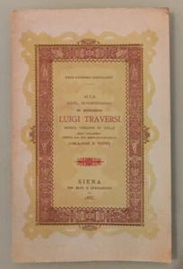 Homaggi E Voti A Luigi Traversi Vescovo Di Colle Siena 1886 - Bild 1 von 3