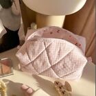Cotton Quilted Makeup Bag with Zipper Skincare Pouch  Travel