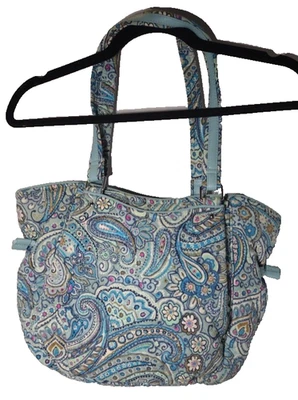 Vera Bradley Paisley Quilted Shoulder Bag Blue Glenna Satchel 22542-M10 VBF18 - Image 1 of 4