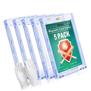 Portatarjetas magnético de 5 quilates para tarjetas coleccionables, 35pt ultra transparente tarjeta de béisbol Ho... - Imagen 1 de 6