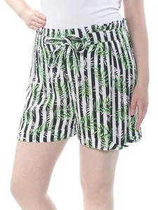 XOXO Womens White Tie Striped Leaf Print Casual Shorts XXL - Picture 1 of 6