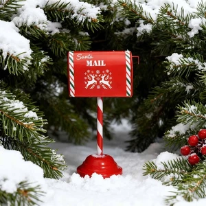 Christmas Mailbox Iron Present Christmas Decoration for Home Xmas Front - Picture 1 of 7