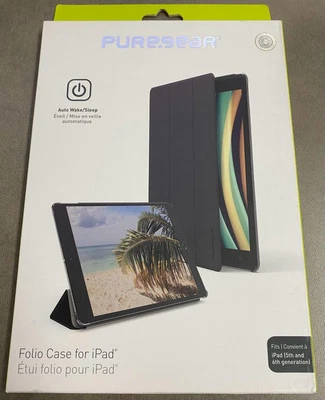 Funda tipo folio PureGear para Apple iPad (5/6.ª generación) - Negra/Transparente Foto 1 de 3